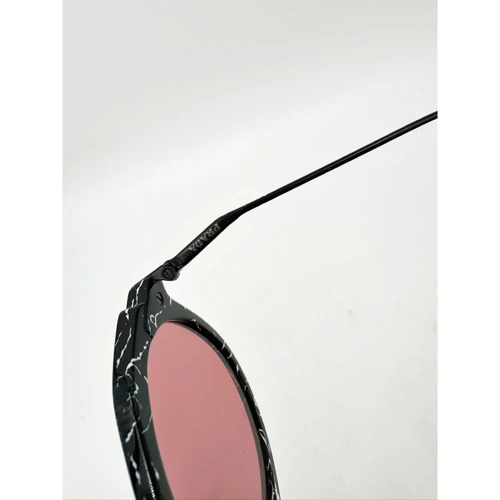 Prada SPR05Y Black Marble‎ Pink Lens Oval 50mm Sunglasses